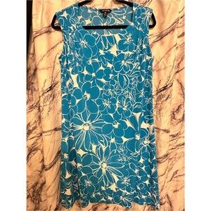 George Bright Blue & White Floral Dress